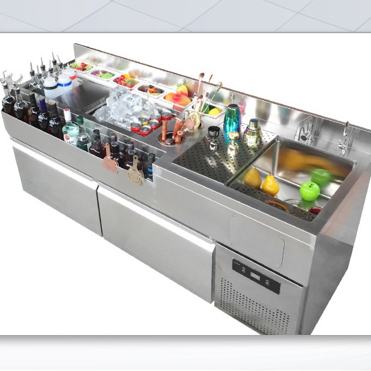 Кафе Ресторан пользовательский дизайн Коктейль бар станция бармена оборудование для бара Коктейльная Рабочая скамья шкаф с мойкой