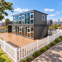 Maison conteneur pliable moderne à deux étages, bâtiment modulaire pour projets de bureaux et logements locatifs