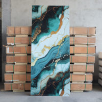 Panneau mural en SPC en marbre UV onyx vert de luxe, résistant aux rayures, imperméable, avec plusieurs options de design, pour usage domestique et commercial