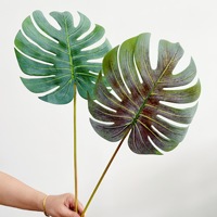 Feuille de Monstera artificielle de style nordique, feuille verte décorative de haute qualité pour salon, bureau, arrangements floraux