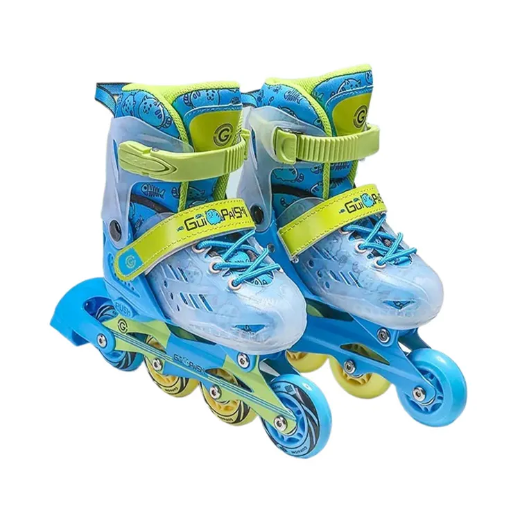 싸구려 깜박이는 롤러 스케이트 신발 83A PU 휠 조정 가능한 크기 어린이를위한 인라인 스케이트
