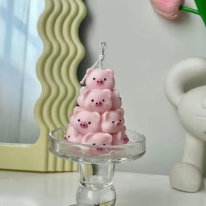Moule à bougie en résine en forme de cochon, moule en silicone 3D DIY pour animaux mignons, pour décoration intérieure, moule à bougie parfumée - Product Image 1