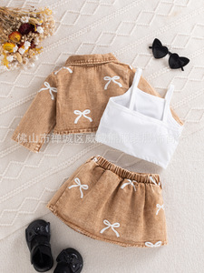 <span class=keywords><strong>Conjunto</strong></span> de Ropa para Niñas 2026, 3 Piezas, <span class=keywords><strong>Chaqueta</strong></span> Vaquera Estampada de Manga Larga con <span class=keywords><strong>Falda</strong></span> Corta - Product Image 6