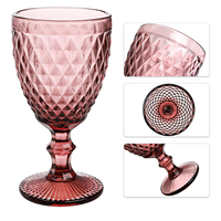 Vente en gros gobelet de fête de mariage à boire verrerie vintage gobelet d'eau en verre bleu de 300ml