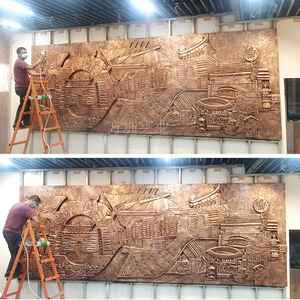 [Marca] Panel Decorativo de Imitación de Cobre con Retroiluminación, Mural de Pared Rectangular, Estilo Tradicional para Oficina de Aduanas - Product Image 3