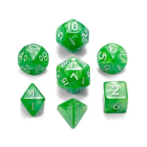 Polyhedrale Custom Green Game Rpg Dnd Dobbelstenen Set Bulk Mini Acryl Draak Hot Koop