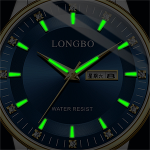 นาฬิกาข้อมือผู้ชาย <span class=keywords><strong>Longbo</strong></span> 83703 ขายดี กันน้ำ แสดงวันและวันที่ ปฏิทินคู่ สายสแตนเลส แฟชั่น ธุรกิจ - Product Image 6