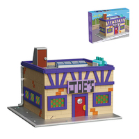 Blocs de construction DIY Street View, modèle de la taverne de Moe des Simpsons, inspiré de l'anime, échelle 1:8, jouet de construction en plastique, cadeau pour enfant