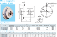 Bantalan Rem Bubuk Magnetik Poros Ganda Mikro 24V DC, Poros 30mm, 1Nm 5Nm, Rem Tegangan Penggulung Presisi Tinggi untuk Label