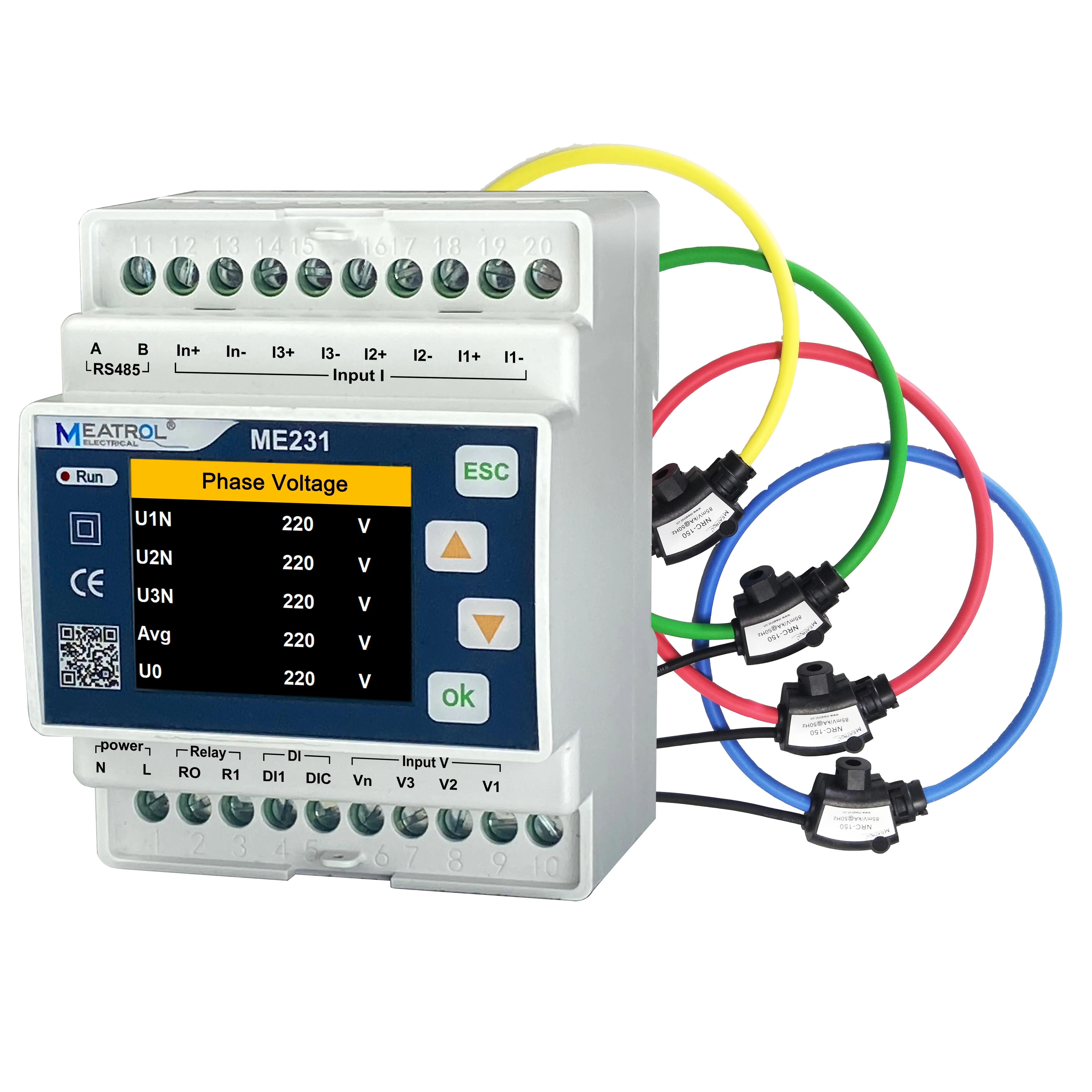 Pq Analyzer Me231 3 Fase Kwh Meter Rogowski Spoel Energie-Efficiëntie Zonne-Systeem Ac Elektriciteitsmeter