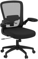 Chaise de bureau ergonomique en maille avec dossier haut et soutien lombaire, accoudoirs rabattables, chaise de direction pivotante à roulettes pour bureau à domicile