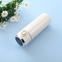 Bouteille d'eau isotherme à double paroi en acier inoxydable avec affichage LED de la température, gobelet intelligent à ouverture rapide, tasse à café thermos