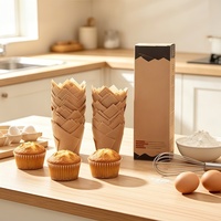 Papel Kraft Personalizado para Hornear con Tapa, Revestimiento para Cupcakes, para Pasteles, Pudines y Set de Regalo de Panadería