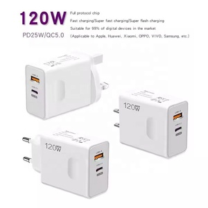 Adaptador rápido de 120W, <span class=keywords><strong>cargador</strong></span> de pared + Cable, Puerto USB de, UE, EE. UU., Reino Unido, PD, <span class=keywords><strong>cargador</strong></span> rápido de 25W para Iphone, <span class=keywords><strong>Huawei</strong></span>, xiaomi - Product Image 2