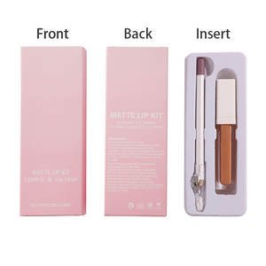 Kit de fabrication de gloss et de gel à lèvres vegan longue tenue et waterproof, avec crayon à lèvres, pour toutes les carnations, emballage personnalisable rose/blanc - Product Image 5