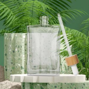 Matte Black 30ml 50ml 100ml clear Essential Oil Flat Empty Glass <b>Dropper</b> <b>Bottles</b> Frosted Flat Liquid Glass <b>Bottle</b> for Cosmetic - Product Image 5