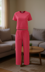 Tc263 2 Completo Tuta Casual da Donna a Maniche Corte Girocollo Tinta Unita Traspirante Leggero in Spandex Poliestere Lunghezza Intera - Product Image 2