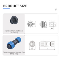 Cable de Alimentación SP1310 SP1311 SP1312 SP1315, Conector Macho/Hembra, Adaptador de 2, 3, 4, 5, 6, 7, 9 Pines, Conector Impermeable IP68