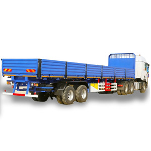 Semi-remorque à plateau basculant en acier à 3 essieux de 13,6 m avec plateau en acier diamanté et train de roulement JOST pour le marché russe/kazakh, capacité de charge de 40 à 60 tonnes - Product Image 1