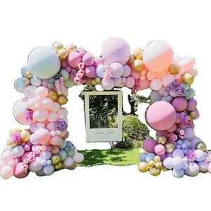 135 pièces Kit de guirlande de ballons pour bébé fille, ballons de baptême rose blanc or, décorations de fête prénatale baptême anniversaire