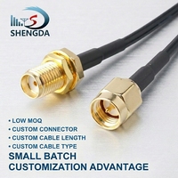 Cable Coaxial SMA macho a SMA hembra RG174 Antena de extensión de montaje en mamparo 1M con Cable coaxial RF para equipo SDR