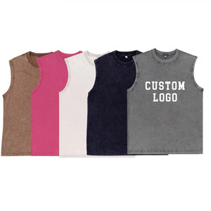 Débardeur <span class=keywords><strong>Homme</strong></span> 100% Coton Délavé à l'Acide avec Logo Personnalisé Style Vintage – Vente en Gros de Débardeurs Oversize - Product Image 1