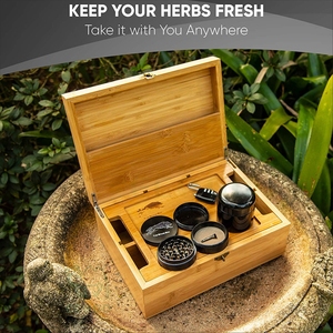 Durable Medium Sized Bamboo Stash Box for <b>Craft</b> <b>Supplies</b> and Accessories - Product Image 5