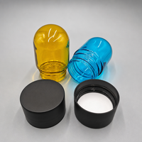 Pot en verre rond bombé coloré de 100 ml, résistant aux enfants, hermétique, pour fleurs séchées, capsules, cosmétiques, avec logo personnalisé