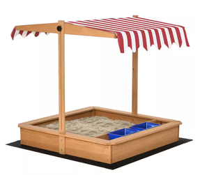 <span class=keywords><strong>Bac</strong></span> <span class=keywords><strong>à</strong></span> <span class=keywords><strong>sable</strong></span> extérieur moderne, écologique et durable en bois, avec deux bacs en plastique, toit réglable en <span class=keywords><strong>hauteur</strong></span>, caractéristiques de sécurité et rangement multifonctionnel - Product Image 3