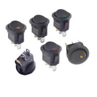 Interrupteur à bascule rond 12V 3 broches pour cafetière, bateau et voiture - Mini interrupteur à bascule LED