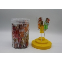 Manufacturer Wholesale Kosher Certified Fruity Mixed Fruit Heart Shape Hard Candy Lollipops in Bottle Packaging Sugar for Kids