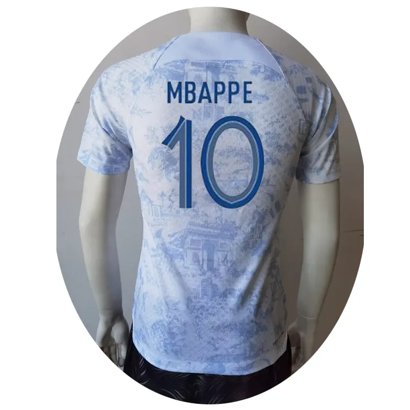 Nationale Team 2022 World Voetbalshirt Frances Player Versie Uniform Voetbal Jersey Mbappe Benzema Player Versie Jersey