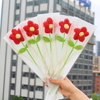 Bouquet de fleurs artificielles tissées à la main, non parfumé, cadeau pour la fête des mères, fleur artificielle unique, saison des diplômes, université
