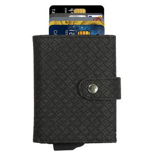 Cartera Larga de PU CardHoda con Protección RFID, Cierre Plegable Minimalista, Patrón Geométrico Negro, Tarjetero Unisex - Product Image 3