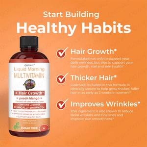 Complément <span class=keywords><strong>alimentaire</strong></span> liquide multivitaminé biologique pour la croissance des <span class=keywords><strong>cheveux</strong></span> chez l'adulte, supplément oral naturel - Product Image 3