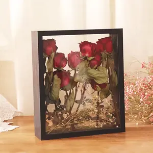 3D 나무 그림자 상자 사진 프레임 마른 꽃 양각 유리 프레임 식물 식물 식물 식물 식물 표본 상자 아크릴