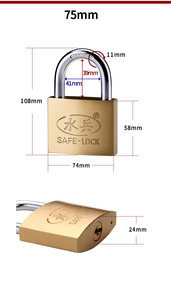 Cheap And Top Security Imitate Brass Iron <strong>Padlock</strong> 70MM Copper Painting Iron <strong>Padlock</strong> With Your Logo - Product Image 6