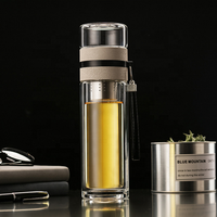 Botol Air Kaca Borosilikat Tinggi Penjualan Terbaik dengan Teh Filter Teh untuk Satu