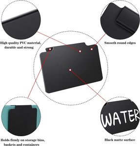 Basket <strong>Labels</strong> Clip on for Pantry Organization and Storage Baskets <strong>Bin</strong> <strong>Labels</strong> Black <strong>Bin</strong> Clip <strong>Labels</strong> for Baskets - Product Image 3