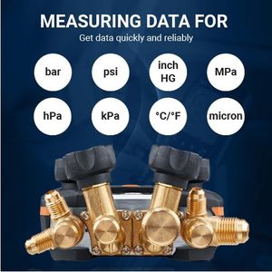 Testo 557s Ac Manifold Gauge Set With Pipe <b>Clamp</b> Thermometer And Micron Gauge For Refrigeration Systems - Product Image 3