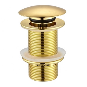 ND519 Watermark moderno bagno dorato scarico lavabo Pop-Up in ottone scanalato - Product Image 1