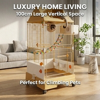 Villa de luxe pliable en acrylique haute visibilité pour petits animaux, grand habitat à vue frontale claire, avec lucarne interactive, pour petaurs