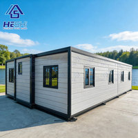 Casa Contenedor Prefabricada Expandible de 40/20 Pies, Independiente de la Red, con 1, 2, 3, 4 o 5 Dormitorios, Moderna, Móvil, Tipo Cabaña