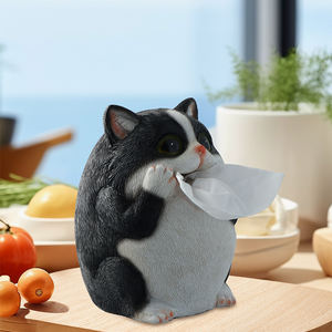 European-style Tissue Box Dispenser Ornamental Tissue Box with <strong>Cat</strong> Design Cute Resin Tissue Box Holder with <strong>Cat</strong> <strong>Figurine</strong> - Product Image 4