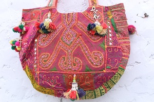 Navratri Special Banjara Boho Canvas Bags with Zipper Closure Waterproof Customizable Shape Tribal Embroidery & Mirror <b>Work</b> - Product Image 2