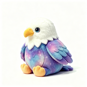 Peluche d'aigle galaxie personnalisable, peluche d'aigle chauve, peluche d'aigle pastel, peluche d'oiseau colorée - Product Image 3