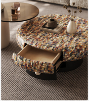 Table basse de luxe moderne et design pour salon, ensemble de tables rondes créatives au design italien de luxe pour petit appartement