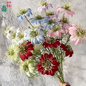 Flores de Clematista de Seda en Colores Mixtos, Decoraciones Artificiales para Bodas, Arreglos Florales de Estilo Romántico y Soñador - Product Image 1