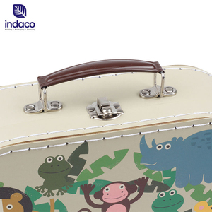 Color printing customized cartoon animal pattern design for children's gift packaging, cardboard <b>box</b> with handle luggage - Product Image 5