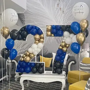 Çocuk doğum günü partisi dekorasyon büyük mozaik numarası Marquee balon kutu çerçevesi yıldönümü kutlama